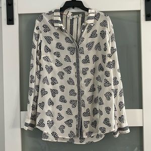 Women 14 Boden WA786 100% Silk Button Blouse Top.